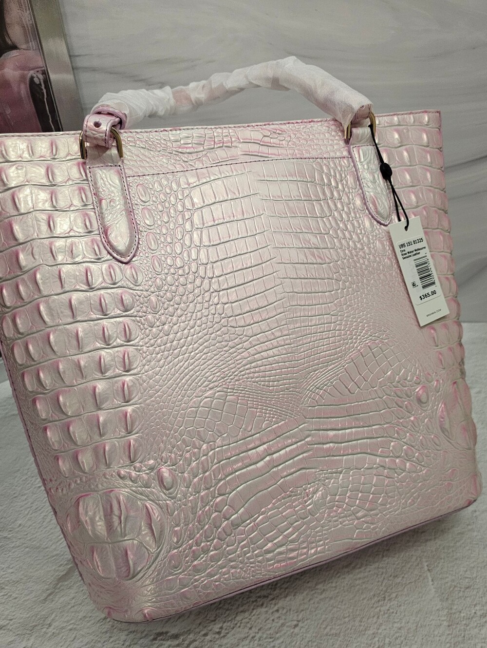 RARE NWT Brahmin Ezra Rose Water Melbourne 3 Eyes On Tote + Heart Pouch Set - Picture 6 of 16